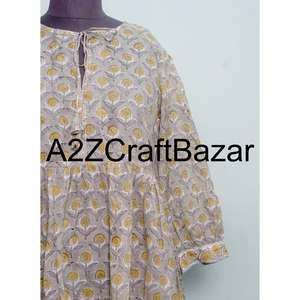 Robe décontractée en coton à fleurs bohème à col en V de qualité supérieure pour femmes Impression numérique Taille naturelle Occasion de fête Lavable - Product Image 2