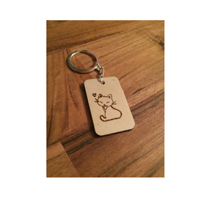 Sublimated Wood Key Chains Heart Wooden <b>Keyring</b> Engraving Wood <b>Charm</b> for Customized Size Cheap Price - Product Image 1