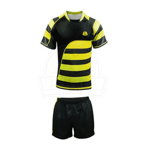 Uniforme de rugby personnalisé OEM pour hommes Dernière conception de shorts de couleur unie Ensemble 100% polyester respirant teint uni Impression de logo personnalisée - Product Image 2