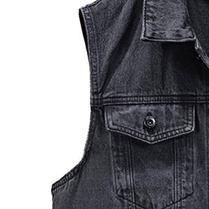 <b>Denim</b> <b>Vest</b> Adjustable New Arrival 2025 Solid Color Breathable Classic 100% Cotton Sleeveless <b>Denim</b> <b>Vest</b> <b>For</b> <b>Men's</b> - Product Image 4