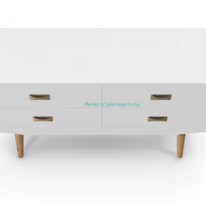 High Quality White Solid <b>Wood</b> Nightstand with 4 Storage Drawers Luxury Bedroom Furniture Wholesale for Home Use - Product Image 1