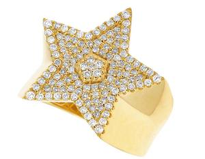 แหวนเพชรโมอิสสีเงิน925รูปดาวมีความชัดเจน VVS1คอลเลกชันเครื่องประดับฮิปฮอปขายดี - Product Image 2