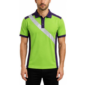 Chemises polo de travail légères en polyester respirant à haute visibilité pour hommes, pour les travaux en extérieur, les équipes de construction, les ouvriers d'usine - Product Image 1