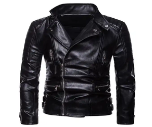 Veste en cuir PU de mode d'hiver pour hommes - Product Image 6