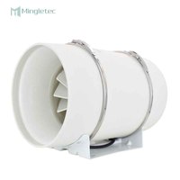 Ventilateur d'extraction électrique à flux mixte axial avec turbine et pales en plastique blanc de 4 à 8 pouces, 220V, roulement à billes, OEM ODM
