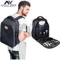 Sac à dos en cuir PU pour outils de coiffure de grande capacité, étanche, étui de transport portable avec logo, styliste, sac à outils de coiffure