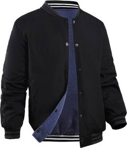 Veste universitaire en laine avec tissu en toile col rond coupe-vent pour une utilisation extérieure en hiver pour hommes - Product Image 4