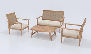 เฟอร์นิเจอร์สวนกลางแจ้งทำจากไม้ธรรมชาติสำหรับโรงแรมห้องนั่งเล่นโรงพยาบาลรับประทานอาหาร - Product Image 5