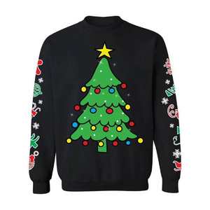 Sweat-shirt imprimé sapin de Noël pour homme et femme, pull unisexe d'hiver, mode festive de vacances - Product Image 5