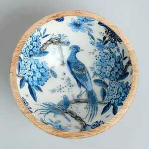 Ensemble de bols en bois de manguier nervuré, forme poire, empilables, finition blanchie, pour la préparation de repas sains et le rangement sur la table à manger - Product Image 6