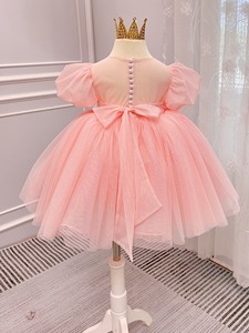 Boutique diseñado 3D flores niñas vestido de noche Halter princesa vestidos para niños al por mayor traje de fiesta de cumpleaños para niños - Product Image 4