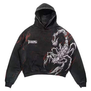 Custom French Terry Fleece Cropped Hoodie Streetwear Boxy Puff Style Embroidery Spring Eco-Friendly Breathable - Product Image 3