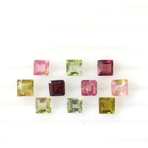 Pierre précieuse en vrac à facettes de taille carrée de Tourmaline multi naturelle de 5mm pour la fabrication de bijoux pierre de Tourmaline de qualité supérieure par fabricant - Product Image 4