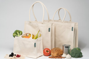 Bolso de mano de algodón 100% para compras de comestibles Diseño de impresión de logotipo personalizado en diferentes tamaños y estilos - Product Image 2