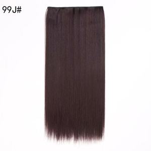 Extensiones de Cabello Sintético Liso con Clip, Postizo Completo para Cabeza, Fibra Resistente al Calor para Mujeres - Product Image 5