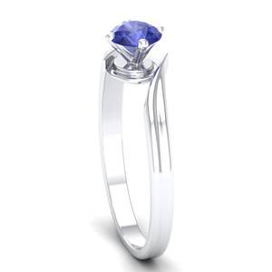Bagues de fiançailles en argent sterling 925 certifié REYES GRA avec pierre précieuse tanzanite, bijoux fins en or 14 carats personnalisés pour femmes, cadeaux en moissanite - Product Image 3
