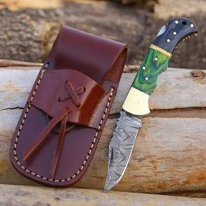 Vente en gros de lames PRESTIGE de qualité industrielle personnalisées OEM ODM couteau de poche Damas couteau pliant complet de survie en plein air en bois - Product Image 3