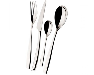 Juego de cubiertos de plata con acabado de espejo exclusivo, ideal para cenas de lujo, celebraciones de bodas, banquetes y mesas de cocina modernas - Product Image 1