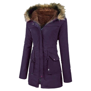 Nouveau Parka Vestes À La Mode Chaud Taille Réglable Col De Fourrure Veste D'hiver Femmes Longues À Capuche Parka Vestes - Product Image 4