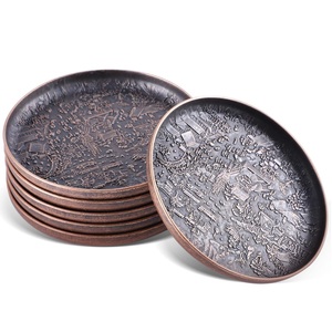 Lot de 6 sous-verres à thé en bois de qualité supérieure avec support en bois Couleur et tailles personnalisées 3.8 pouces - Product Image 4