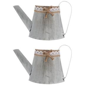 Ensemble d'arrosières décoratives en métal rustique, style ferme vintage, élément d'ambiance élégant pour la décoration de jardin, de maison et d'étagères - Product Image 3