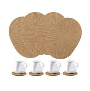 Sous-verres porte-boisson absorbant de Style classique ensemble tissé en coton minimaliste pour la décoration intérieure Protection de table pour les boissons - Product Image 4