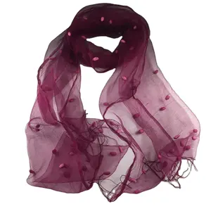 100% pure thin silk organza scarf