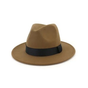 Mujeres invierno amarillo clásico elástico Fedora sombrero Unisex fieltro Jazz sombreros elegantes hombres mujeres ala ancha Panamá Trilby Cap - Product Image 1