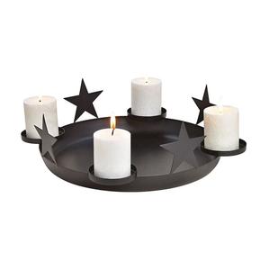 Bougeoir de conception en métal de Noël Porte-bougie de décoration de Noël en forme d'étoile noir mat de haute qualité - Product Image 4