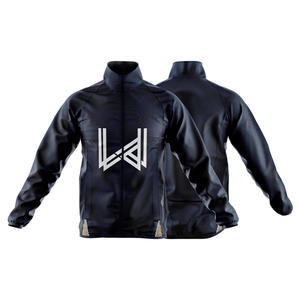 Chaqueta Cortavientos Personalizada 100% Nailon Ecológica Impermeable Cortavientos Transpirable de Secado Rápido con Cierre de Cremallera y Cuello Alto - Product Image 3