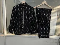 Ensemble de 3 robes de nuit longues en coton naturel à imprimé numérique élégantes pour femmes, faciles à enfiler et confortables