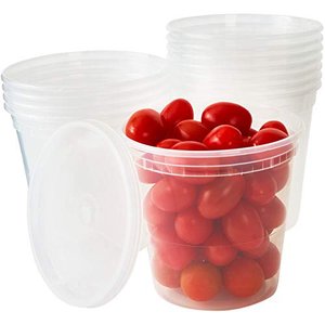 Vaso Transparente de PP para Alimentos con Tapa Hermética de LDPE de 24 Onzas, Contenedor Apilable para Almacenamiento de Alimentos - Product Image 1