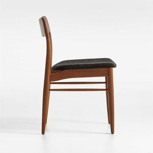 Chaise de salle à manger en bois avec dossier ergonomique et siège rembourré - Product Image 3