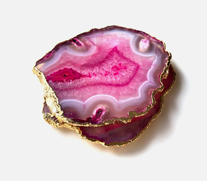 Personalized Tableware Accessories Agate <b>Coaster</b> With <b>Gold</b> Electroplated Agate Slice at Wholesale Price with Premium Quality - Product Image 1
