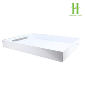 Vendeur vedette Plateau rectangulaire en laque Plateau de service alimentaire Plateau décoratif Coloré Artisanat vietnamien Vente en gros - Product Image 2