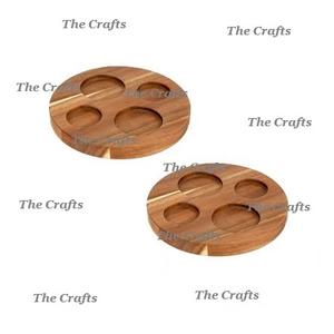 Juego de dos tazas de forma redonda y soporte de vidrio taza de madera hecha a mano y soporte de vidrio para accesorios de cocina - Product Image 1