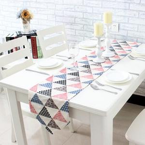 Camino de mesa con diseño triangular moderno de lujo, decoración personalizada para fiesta de boda, algodón duradero y reutilizable, gran oferta - Product Image 1