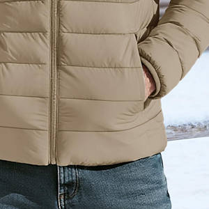 Veste matelassée d'hiver décontractée pour homme, grande taille, fermeture éclair, respirante, personnalisable, veste matelassée brillante pour homme - Product Image 3