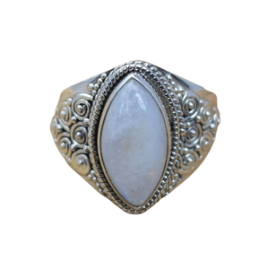 Classical <b>Ring</b> Jewelry For Women Silver Boho Style Jewelry 925 Sterling Silver Moonstone Gemstone Handmade <b>Ring</b> Gift For Wife - Product Image 1