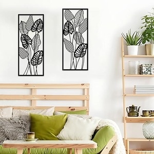 Arte Moderno Minimalista para Colgar en la Pared, Marco de Hojas Rectangular Negro Hecho a Mano para Dormitorio, Sala de Estar, Comedor o para Regalo - Product Image 2