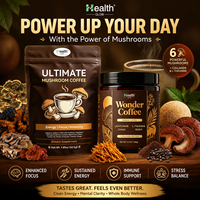 OEM Personalizado, Café de Hongos en Polvo 8 en 1, Mezcla para la Salud Cerebral con Melena de León, Chaga, Shiitake, Maitake, Cola de Pavo, a Granel