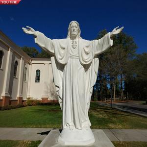 <span class=keywords><strong>Statue</strong></span> di Gesù Cristo e San Egidio in Marmo Bianco, Scultura Religiosa Decorativa in Stile <span class=keywords><strong>Moderno</strong></span> - Product Image 6