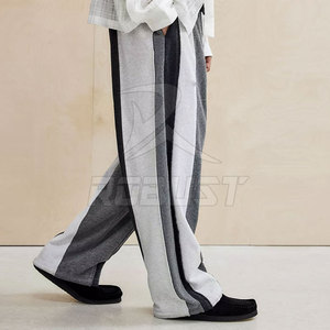 Men's High Casual Mid Waist Plain Dyed Waterproof Breathable Eco-Friendly Loose Fit Drawstring Straight Jogger Pants Street - Product Image 3