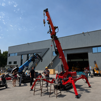 Grue araignée mobile 3 tonnes, grue araignée chenillée compacte 2T, diesel, batterie, électrique, avec flèche de levage, nacelle élévatrice, élévateur de vitres en option