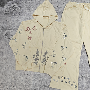 Chándal Deportivo 2 en 1 para Hombre, de Alta Calidad y Bajo Precio, con Estampado de Diamantes de Imitación, para Invierno, de Secado Rápido, Transpirable, Suave, 100% Algodón - Product Image 2