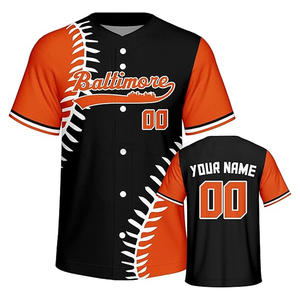 Mayorista Jersey de béisbol Uniforme Transpirable Jersey de béisbol Sublimación Camisetas de béisbol personalizadas en blanco para hombres - Product Image 1