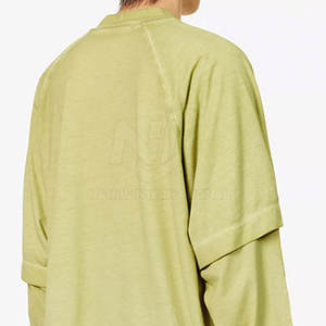 T-shirt en coton personnalisé à quantité minimale de commande bas pour hommes chemise double couche vierge pour taille adulte chemise double couche pour vente en ligne - Product Image 3