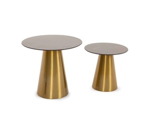 La última nueva mesa auxiliar de café con marco de metal con tapa de mármol, mesa central de sofá de nuevo diseño para decoración del hogar, mesas auxiliares de lujo - Product Image 1