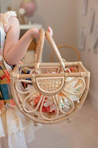 Hot Design Boho Hand Woven Basket Handmade <b>Kids</b> Flower Basket Wicker <b>Kid</b> Decor Basket - Product Image 3