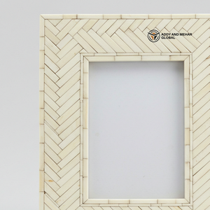 Cadre photo en incrustation d'os ivoire Artisan élégant décor de mosaïque artisanale - Product Image 3
